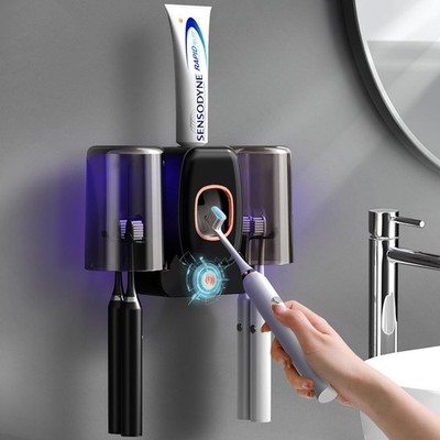 Toothbrush Holders for Bathrooms,  Automatic Toothpaste Dispenser Space Saving