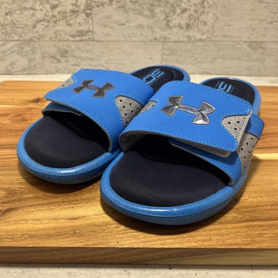 UNDER ARMOUR Steph Curry SC Slide Sandals Sz 7 Foam Insoles Blue 2016 - NEW