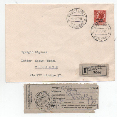 TRIESTE AMG FTT 16/6/1953 NICE RECOMMENDED IN PERFECT RATE FOR CITY