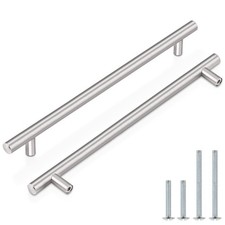 Probrico 12Pack Brushed Nickel T Bar Cabinet Pulls And Handles 10 Hole Ceners