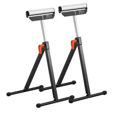 VEVOR 2 PCs Folding Woodworking Roller Stands Max 135 lb Adjustable 26.8-42.5 in