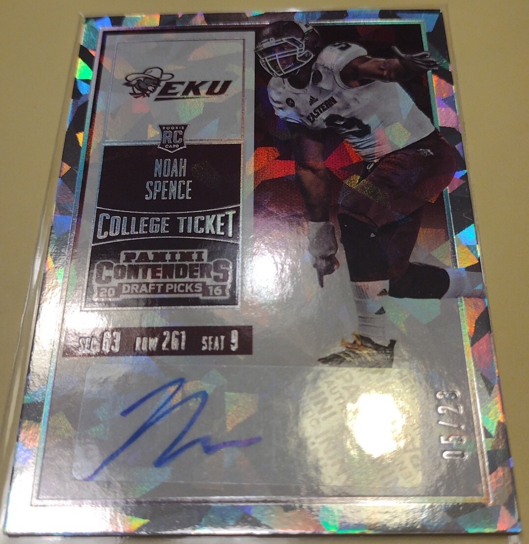 2016 Panini Contenders Draft Cracked Ice #302 Noah Spence /23 RC Auto EKU SP HTF