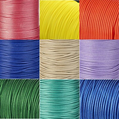 10m Polyester 1mm Wachsfaden Wachskordel waxed Kordel  Wax gewachst Makramee