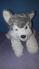 Aurora Gray Wolf Husky Pup 10" Plush Adorable Stuffed Animal Blue Eyes 2019