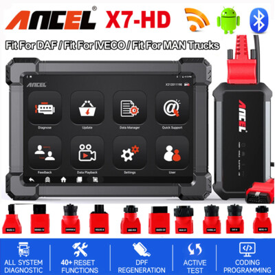 X7 HD 24V 12V Diesel Heavy Duty Truck Scanner E-C-U Coding All System DPF Regen | UK - Foto 8