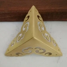 2pcs Corner Wrap Angle Protectors Brace Brass for Wooden Chest Trunk Retro Home