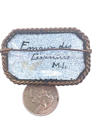 BROCHE PLAQUÉ OR FLEURIE ÉMAUX DES CEVENNES - VERS 1940, BIJOU ANCIEN
