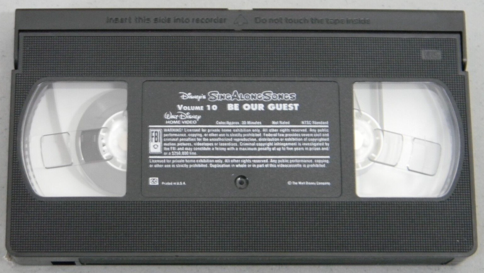 WALT DISNEY SING ALONG SONGS "BE OUR GUEST" VOLUME 10 / TEN VHS VCR