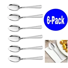 6- Pack  Stainless Steel Dinner Spoons TableSpoon 7 5/8 inch