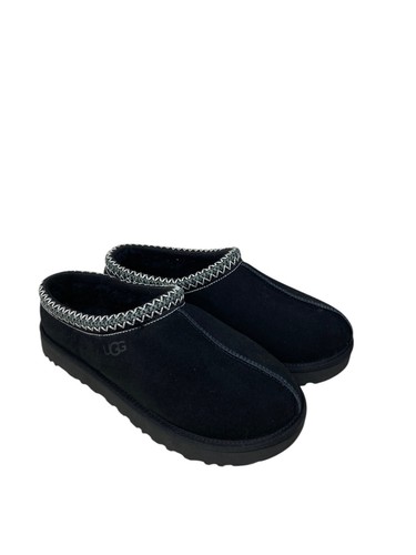 Ugg Tasman Loafers Women's Size 10 Black Suede Sheep Wool Slippers Shoes - Picture 3 of 11