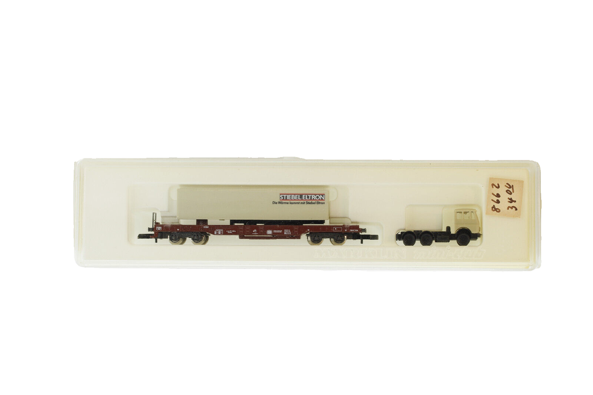 Märklín Mini-Club 8662 Stiebel Eltron Piggy Back Flat Car And