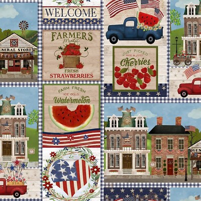 3 Wishes Sweet Land of Liberty by Beth Albert 21664 Multi Patriotic Patch Cotton