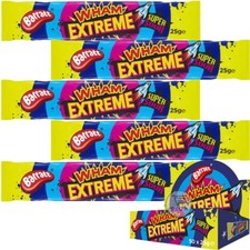 Wham Extreme Sour Raspberry Chew Bar 25g Barratt Retro Sweet Fizzy Chewy Candy