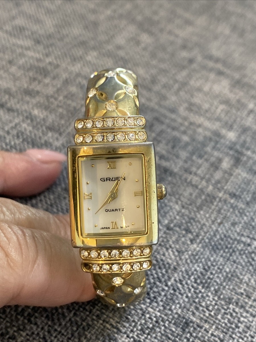 Gruen Women\'s Gold-Tone Vintage Bracelet Watch - Gold Vintage Gruen Ladies Quartz Gold Tone Heart Bracelet Watch  main image 2