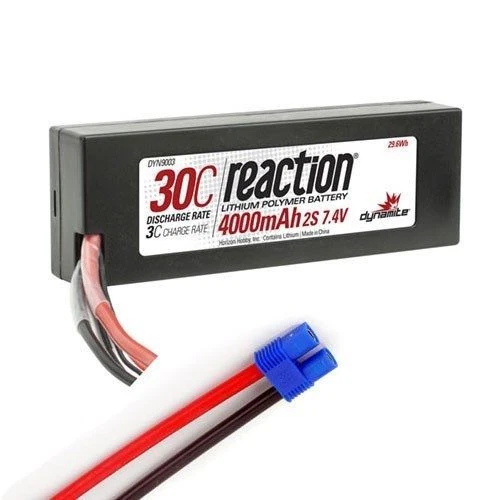Dynamite Reaction 7,4 В 4000 мАч 2S 30C Lipo жесткий чехол EC3 штепсельная вилка Losi Proboat - Изображение 2 из 3