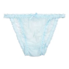 Sheer Frilly Sissy Sheer Nylon Tanga Knickers Briefs Bikini Panties Sizes S-XXL
