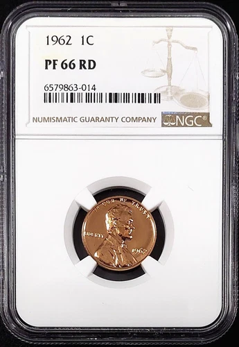 1962 Proof Lincoln Cent certified PF 66 RD by NGC! sku 014