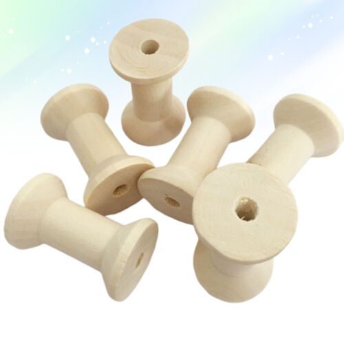 10 Pcs Wooden Spool Unfinished Wire Weaving Bobbin Thread Spools Craft - Picture 3 of 12