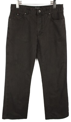 Carlo Colucci x La Vita E Dolce Jeans Herren W33 Brown Straight Fit Zip Fly