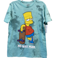 Bart Simpson  No Way Man  T-shirt size XXL 18 boys New tie dye short sleeve gree