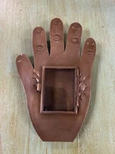 Hand-Crafted Tin Nicho in Stamped Open Hand Design 30073