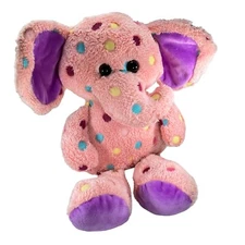 Hugfun Rainbow Polka Dot Pink ELEPHANT PLUSH stuffed animal Hug Fun Vintage