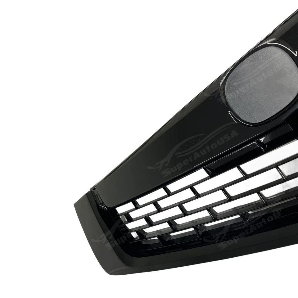 Conjunto de rejilla de parachoques de parrilla superior delantera negro brillante para Acura TSX 2009-2010 Foto 4 de 4