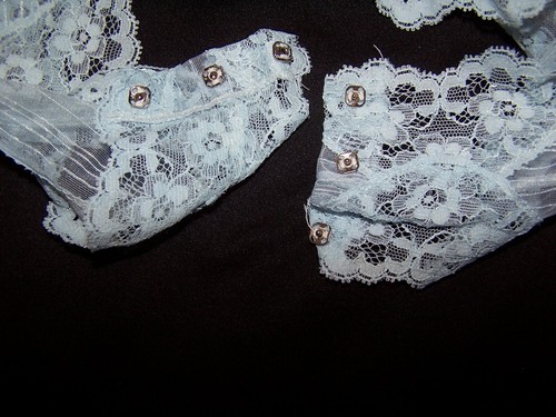 Vtg Blush - Baby Blue Ribbed Sheer Lace Teddy Snaps In Crotch Made In USA Size M - Picture 3 of 4