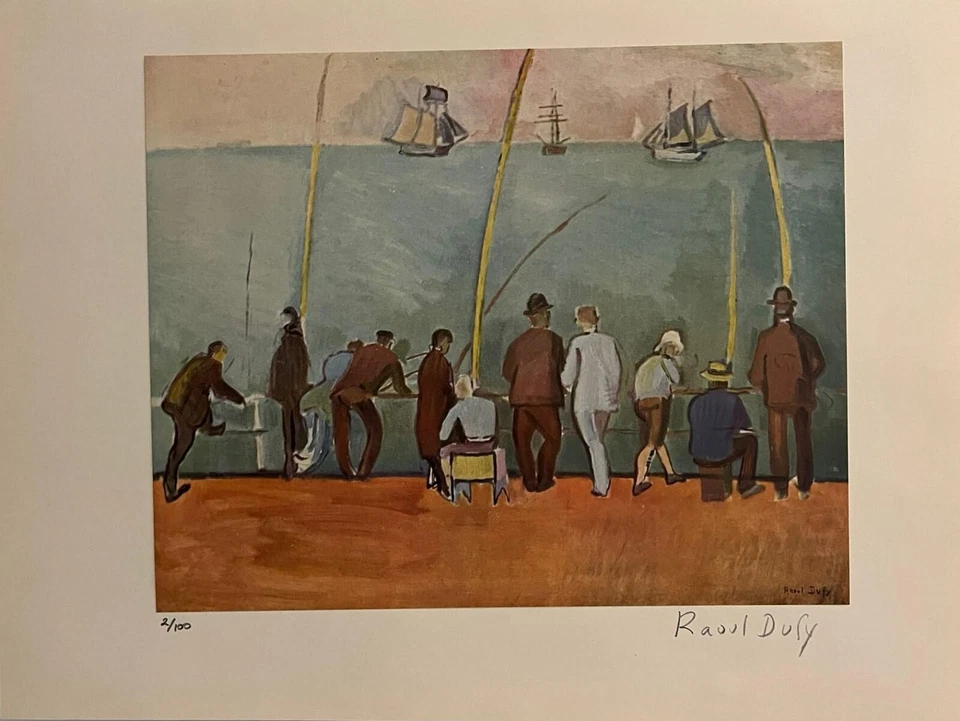Impresión original firmada a mano por Raoul Dufy con certificado de autenticidad y +3.500 USD de valoración incluida Foto 2 de 4