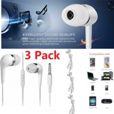 3 Pack 3.5mm In-Ear Headset Earphone Headphones Earbud w/ Mic For Samsung LG