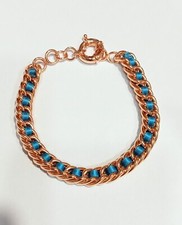 Bracciale vintage rosé E nastrino blu 