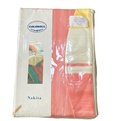 Vintage Dekor Nakita Coloroll Gardinen 90er Deadstock OVP und Raffbänder
