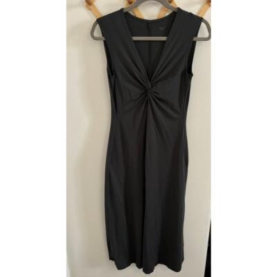 Patagonia Dress Women's Medium Bandha Midi Gray Stretchy V Neck Knot | eBay