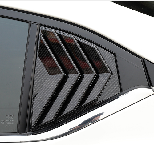 Rear Window Side Louvers Vent trim Carbon Fiber ABS For Nissan Sentra