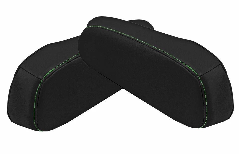 Cubierta de reposabrazos de cuero PVC para Chevrolet Astro 1985-1994 puntada negra verde Foto 2 de 4