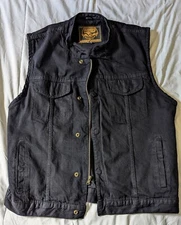 Milwaukee Leather Men's Snap Front Denim Club Style Vest w/Gun Pocket