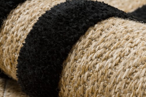 Moderner Struktur Sisal Designer Teppich FUNKEN Rahmen beige/schwarz Beste Qualität - Bild 8 von 10