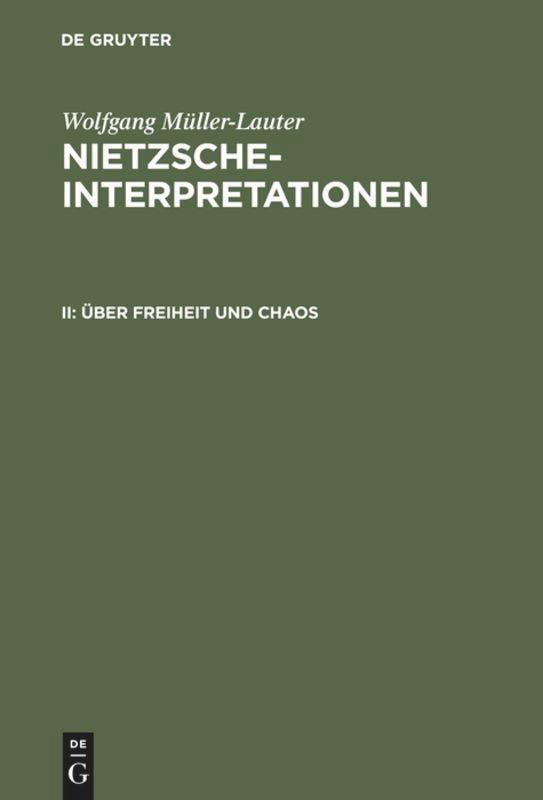Über Freiheit Und Chaos | Buch | 9783110134520