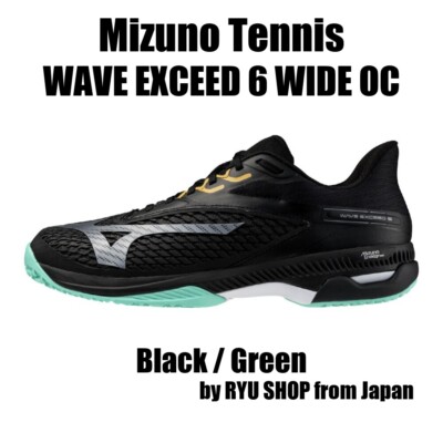 Mizuno Tennis Shoes WAVE EXCEED 6 WIDE OC 61GB251309 Black / Green