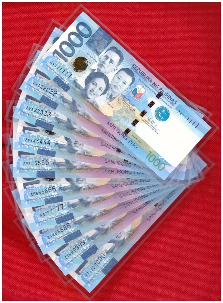 A Pile of One Thousand Philippines Peso Banknotes. Cash of