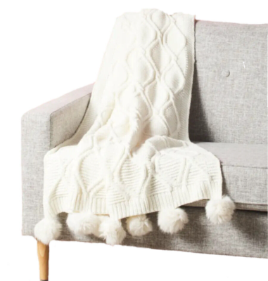 Nicole Miller Artelier Cable Knit Chenille Throw Blanket Nicole Miller Artelier Cable Knit Chenille Throw Blanket