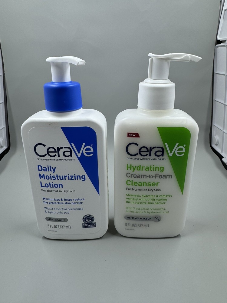CeraVe Daily Moisturizing Lotion 8oz And CeraVe Hydrating Cleanser 8oz