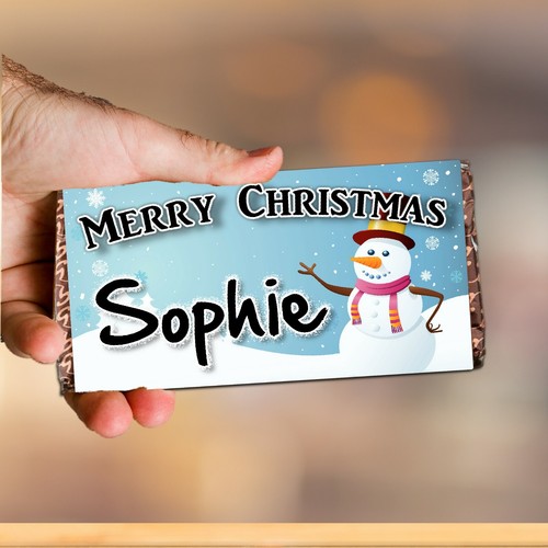 Personalised Christmas Chocolate Bar Stocking Filler Gift Idea Kids Girls Boy - Picture 3 of 3
