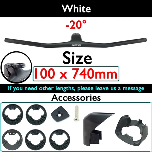 Full Carbon MTB Bicycle Integrated Cockpit Handlebar 740-780mm -20° UD Matte - Picture 40 of 48