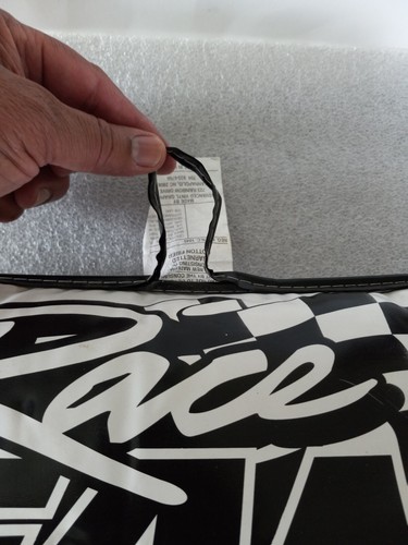 Vintage Seat Cushion Nascar Race Fan advanced Vinyl Graphic Stadium Blk White - Picture 6 of 13