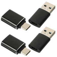 4 Pcs USB3.0 to Type-C Adapter Otg with Power Converter Backbone