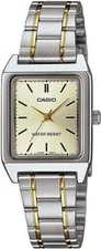 Casio LTP-V007SG-9E Women's Rectangular Two Tone Index Gold Dial Dress Watch
