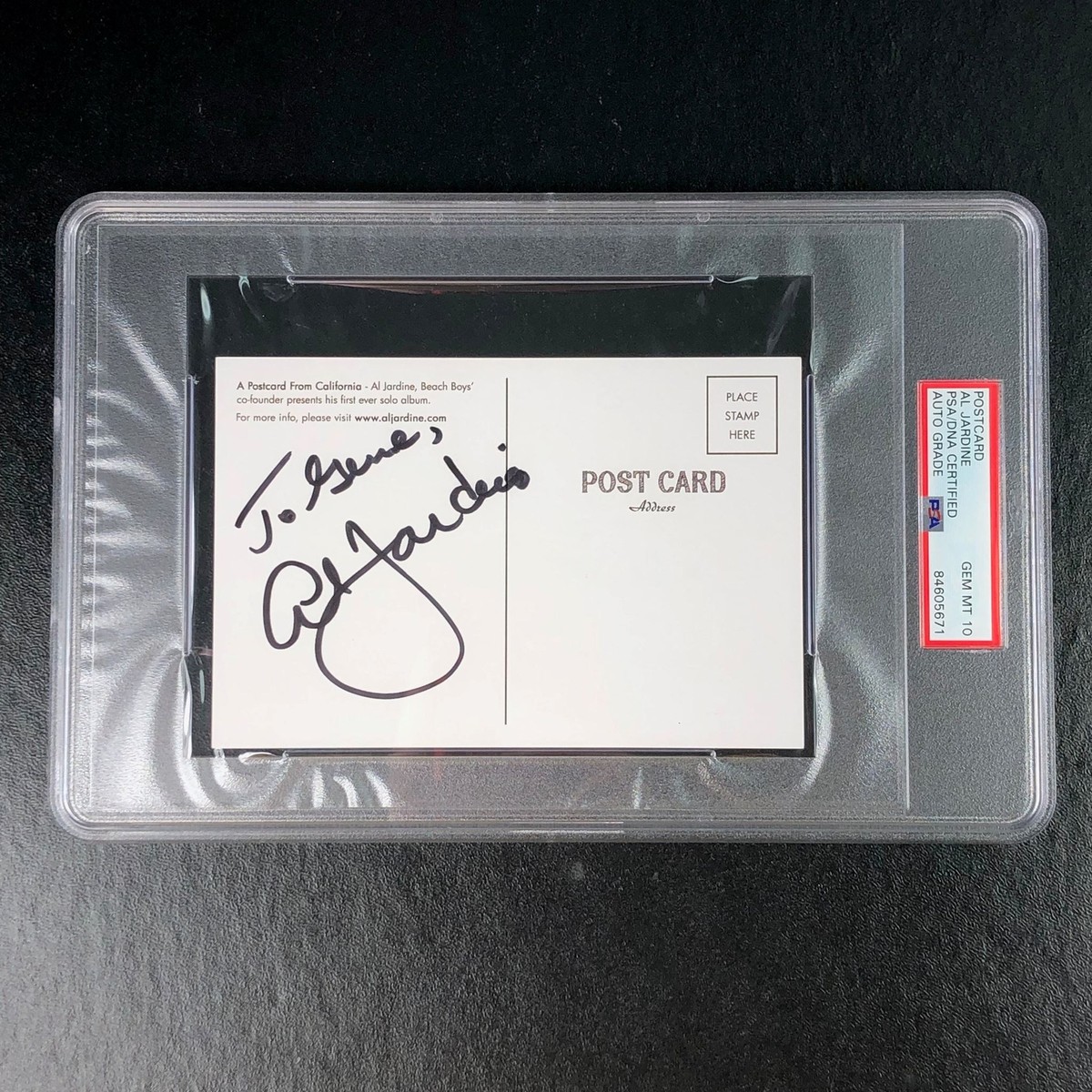 Al Jardine Signed Postcard PSA/DNA Auto 10 Slabbed Autographed the