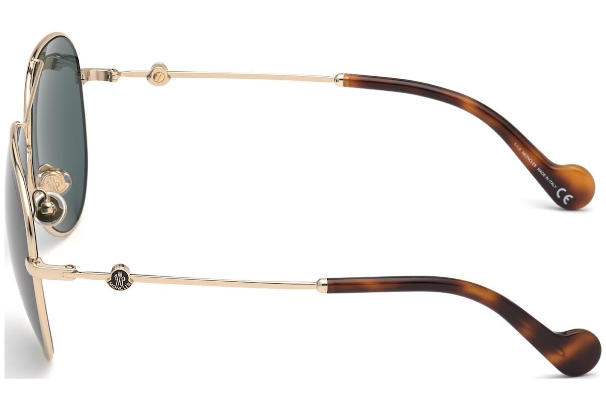 Moncler ML0168 32N Gold Shell Aviator Metal Mirrored