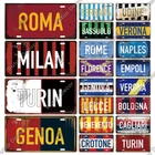 Vintage Italian City License Plate Metal Signs Wall Decor Travel Home Art Retro